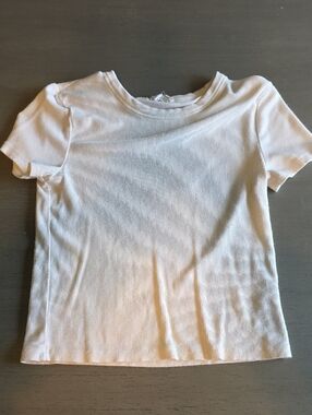 14 - T.J.Maxx White Ribbed Short Sleeve Crew Tee